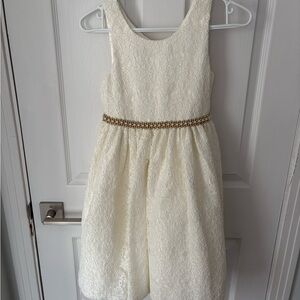 Elegant Kids Dress with Gold Accents